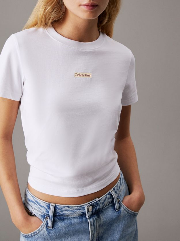 Slim Cropped Badge T-shirt