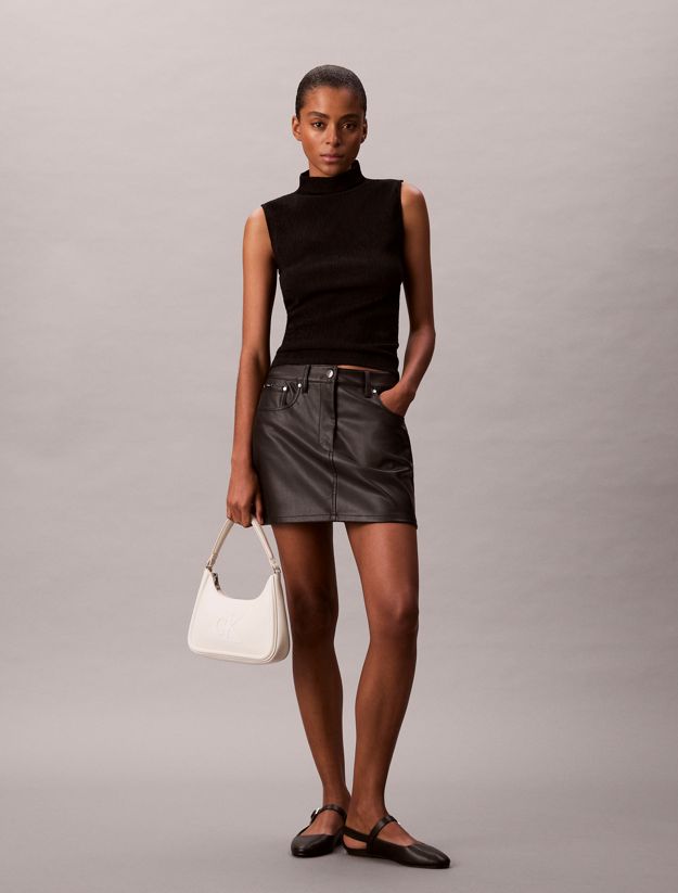 Embossed Monogram Logo Shoulder Bag