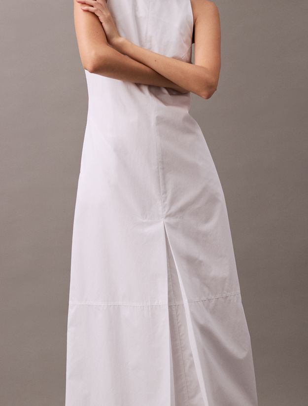 Cotton Poplin Sleeveless Midi Dress