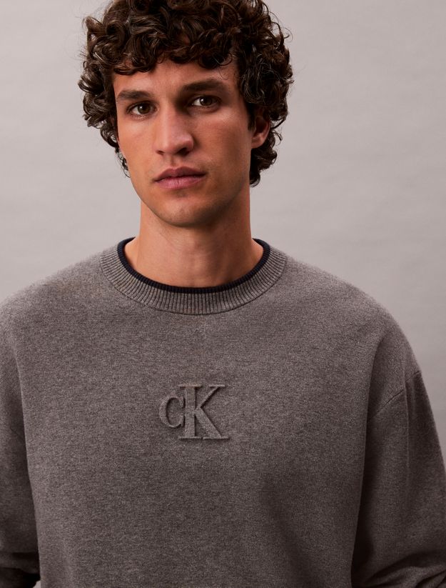 Embossed Monogram Logo Relaxed Sweater