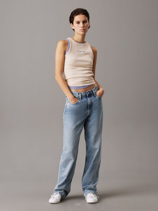 Slim Ribbed Monogram Tank Top