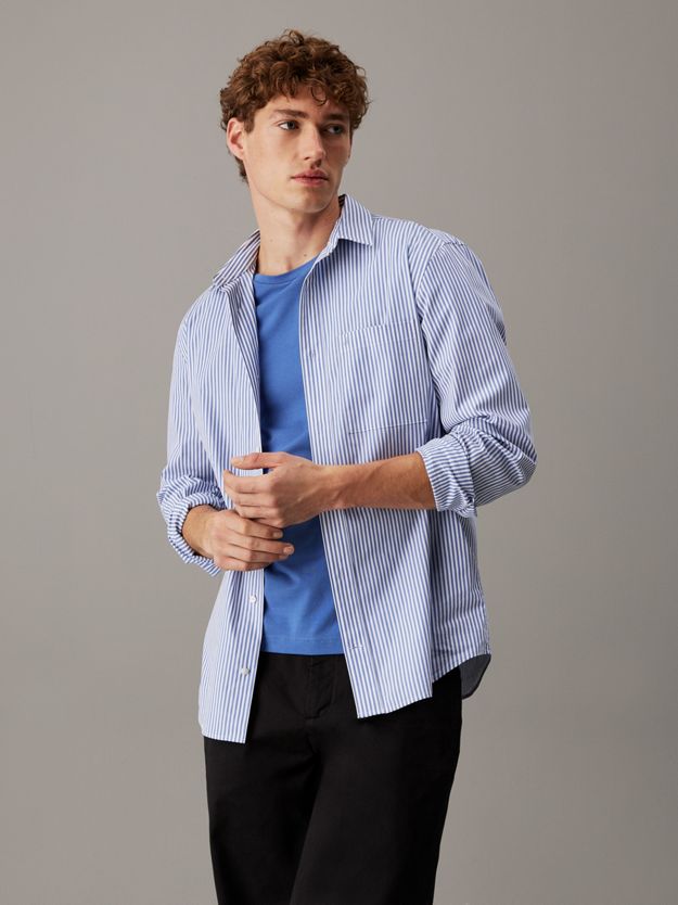 Poplin Stretch Striped Shirt
