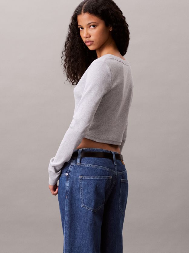 Cropped Ribbed Cotton Cardigan