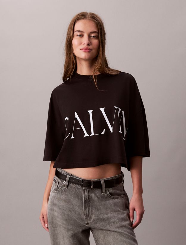 Cropped Graphic Logo T-shirt