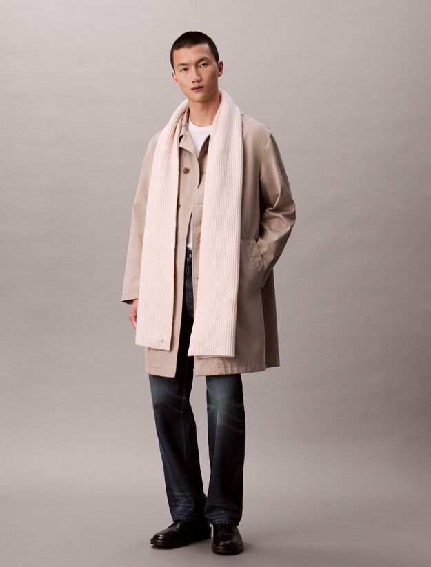 Wool Blend Signature Logo Scarf