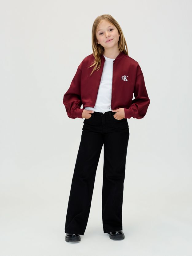 Cropped Tricot Bomber Jacket