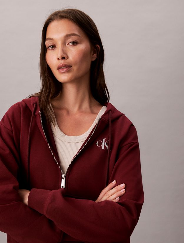 Monogram Zip Up Hoodie