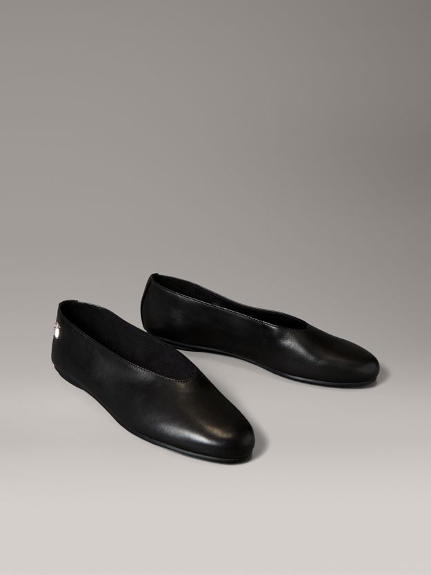 Leather High-Cut Ballerinas