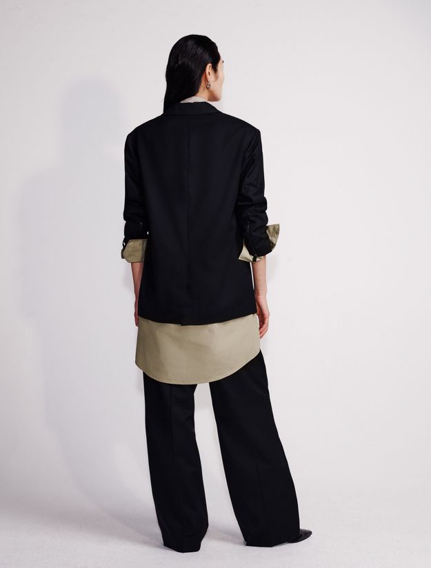 Wool Blend Tailored Trousers