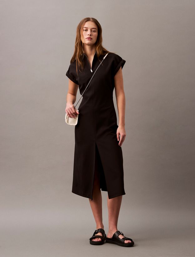 Tech Stretch Zip Neck Dress