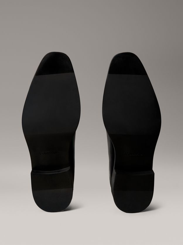 Leather Almond Toe Derby Lace-Up Shoes