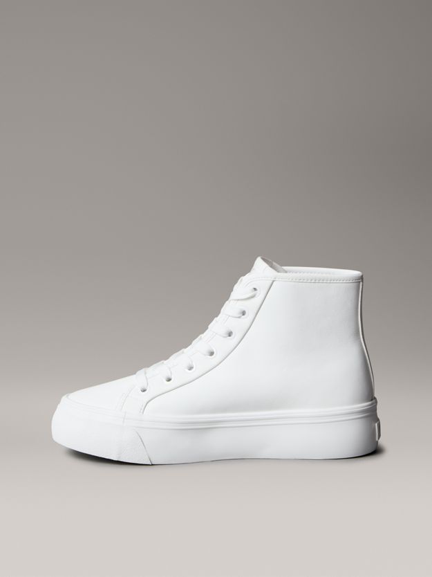 Leather High-Top Platform Trainers