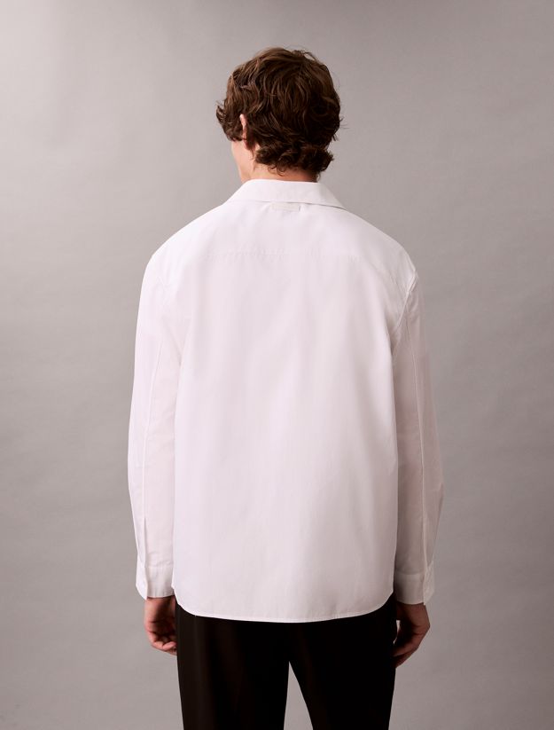 Relaxed Zip Up Poplin Overshirt
