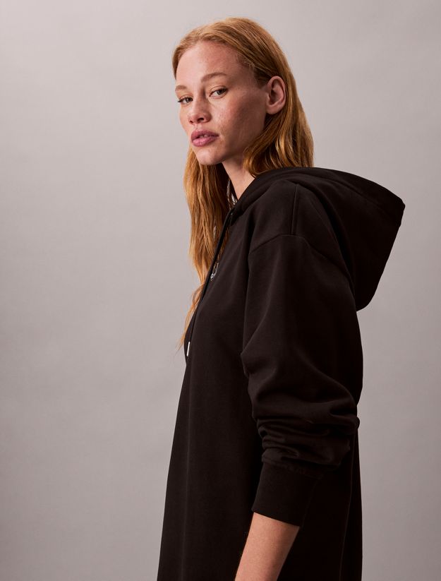 Monogram Hooded Sweatshirt Dress