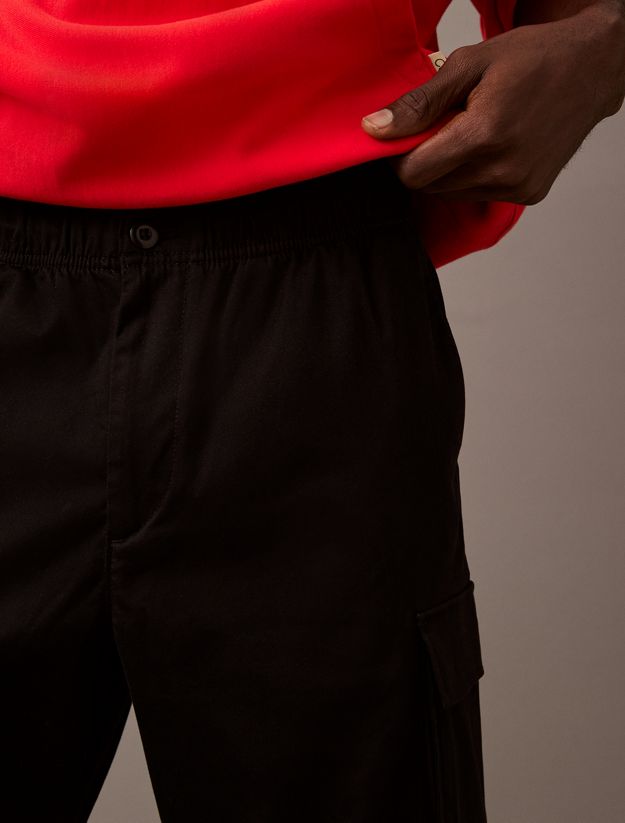 Cotton Stretch Straight Fit Cargo Trousers