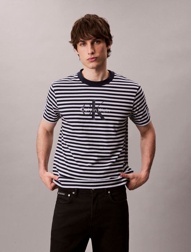 Monogram Logo Stripe Relaxed T-Shirt