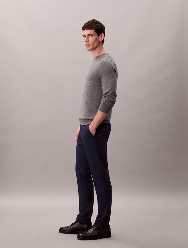 Slim Wool Blend Trousers