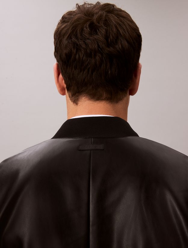 Faux Leather Bomber Jacket