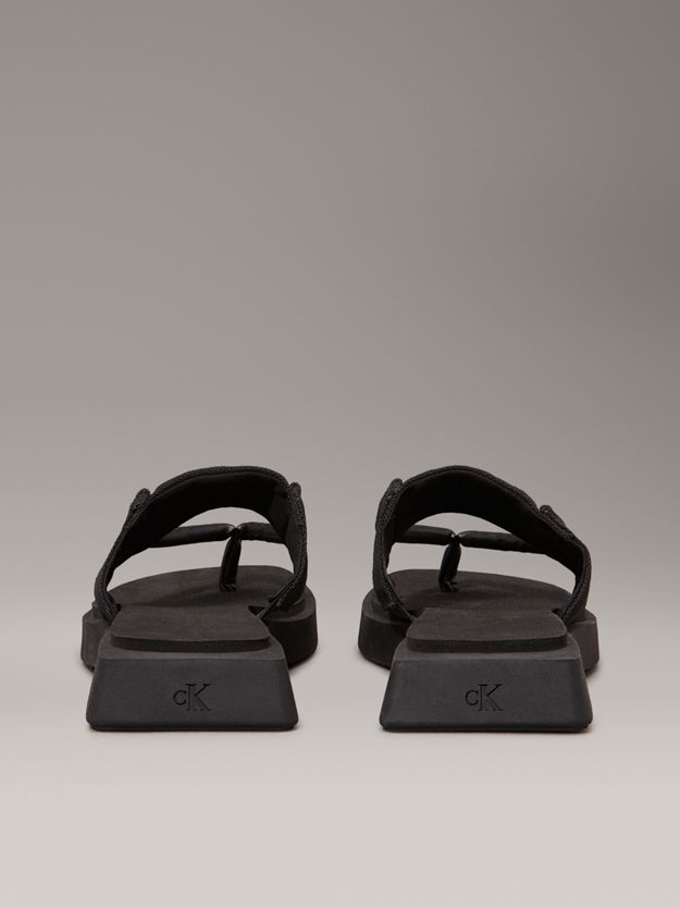 Canvas Square Platform Sandals