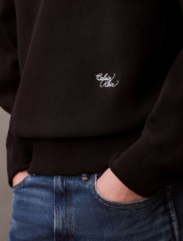 Cotton Blend Relaxed Sweatshirt