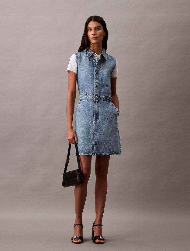Sleeveless Denim Mini Dress