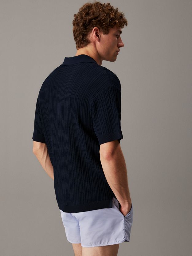 Open Knit Beach Polo Shirt