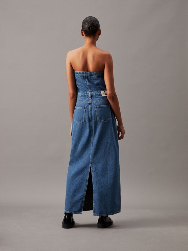 Strapless Denim Maxi Dress
