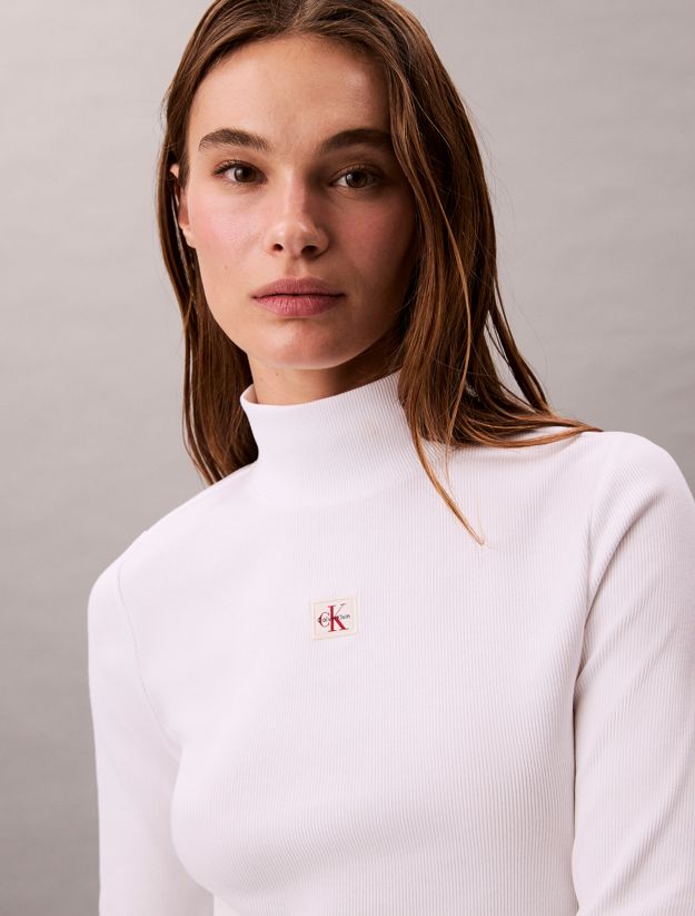 Ribbed Cotton Turtleneck Top