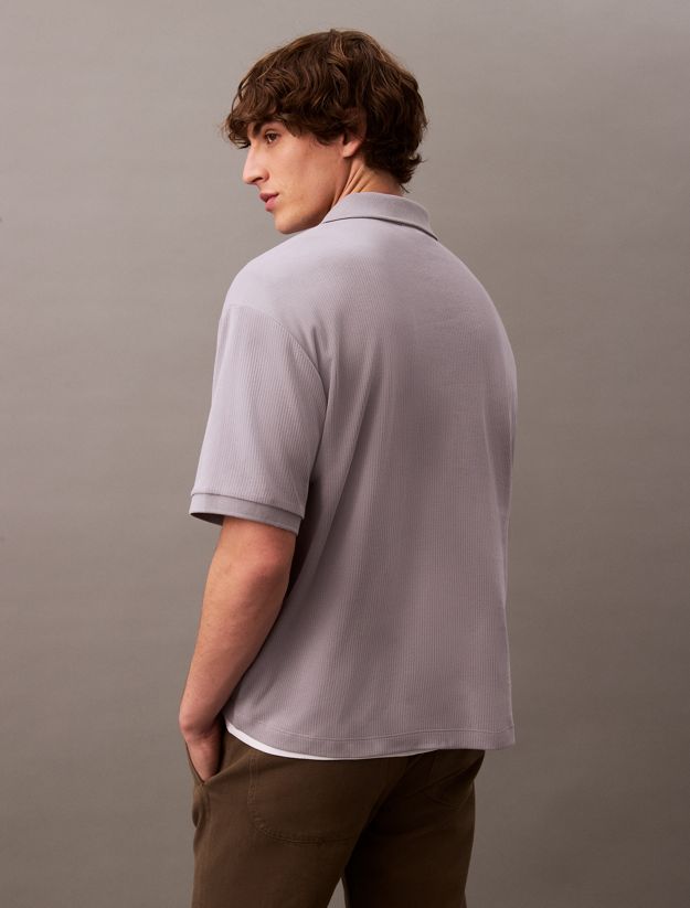 Relaxed Ribbed Cotton Polo Shirt