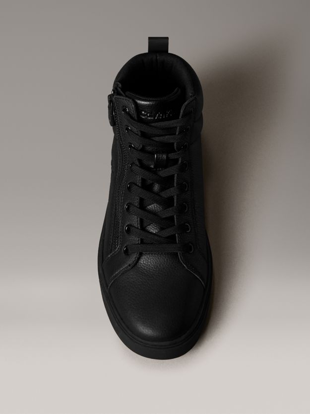 Leather Zip High-Top Trainers
