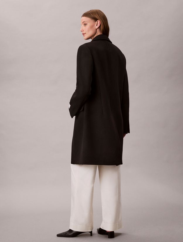 Wool Blend Tailored Coat