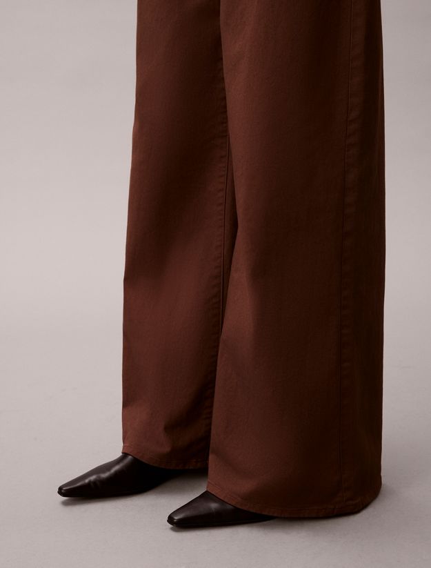 Super Wide Leg Twill Trousers