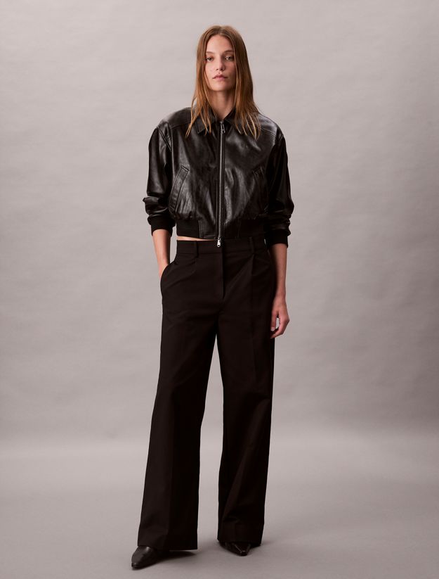 Wide Leg Chino Trousers