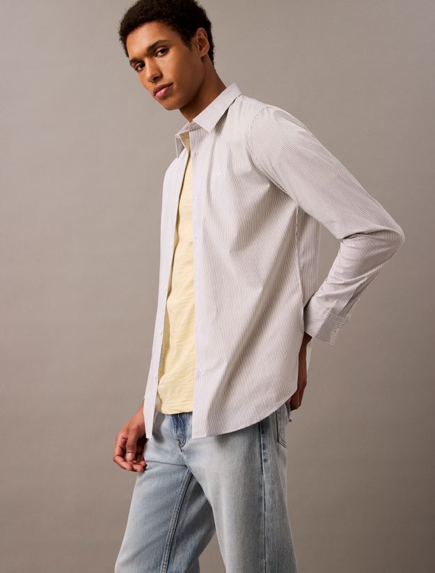 Slim Poplin Striped Shirt