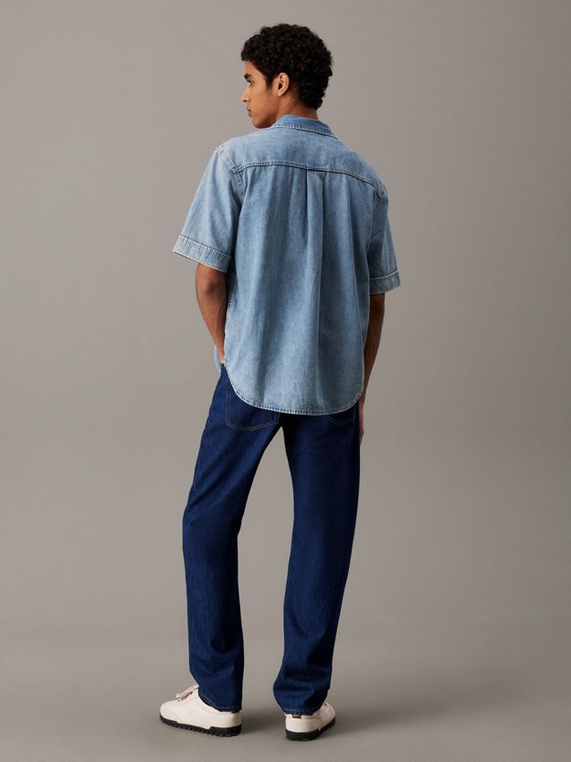 Relaxed Denim Short Sleeve Shirt