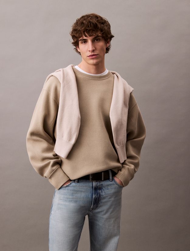 Cotton Blend Relaxed Sweatshirt