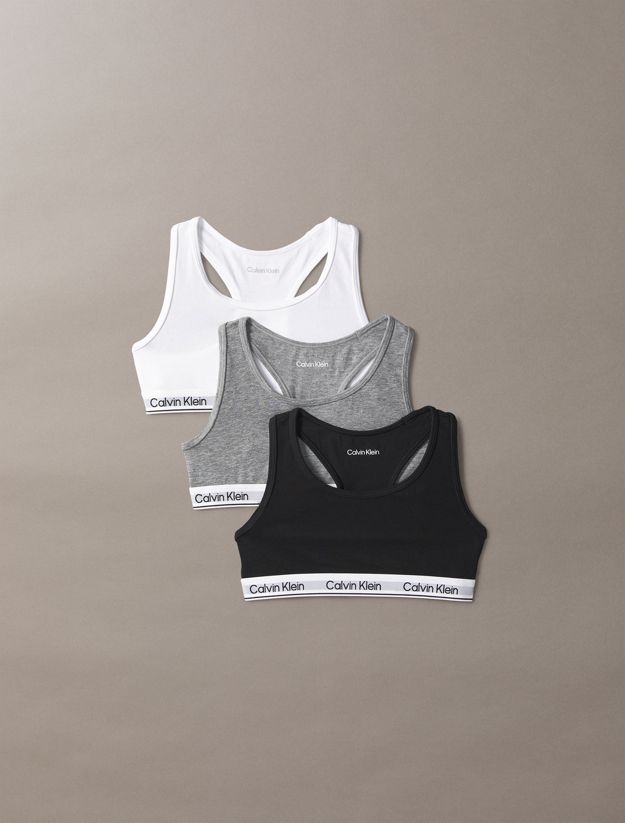 3 Pack Girls Bralettes - Icon Cotton Stretch