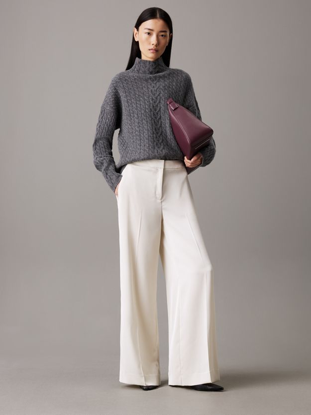 Straight Technical Satin Trousers