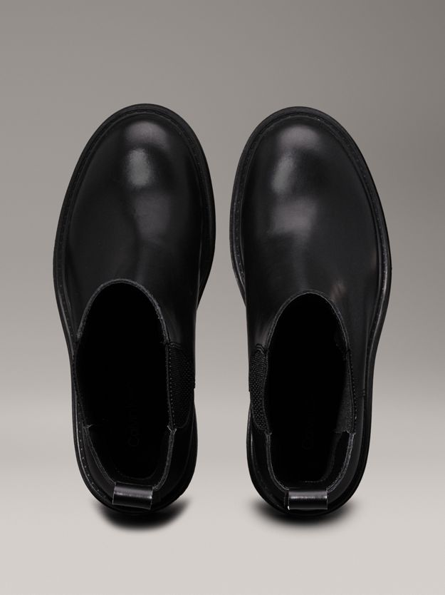 Leather Chunky Heeled Chelsea Boots