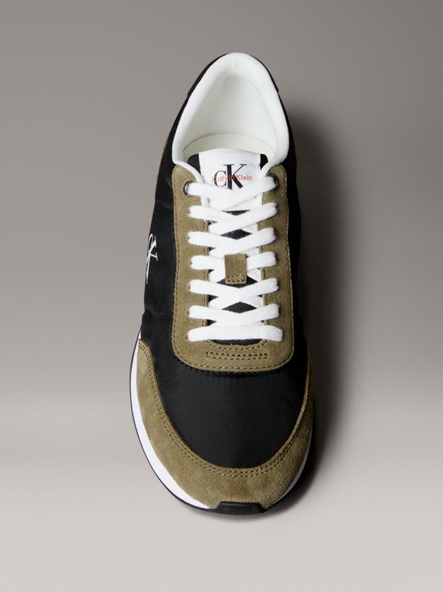 Suede Mix Signature Logo Runner Trainers