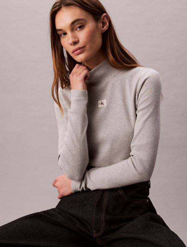 Ribbed Cotton Turtleneck Top