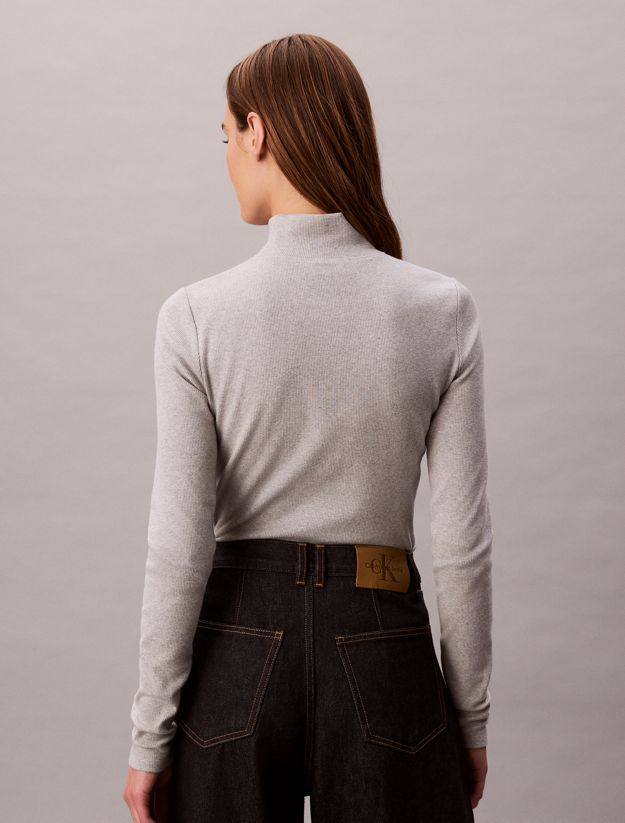 Ribbed Cotton Turtleneck Top