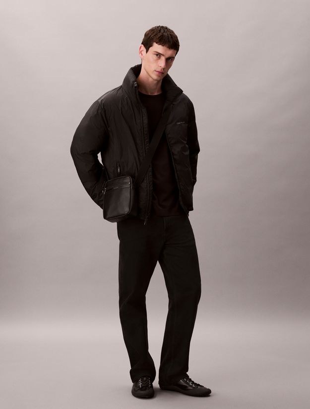 Textured Zip Reporter Bag