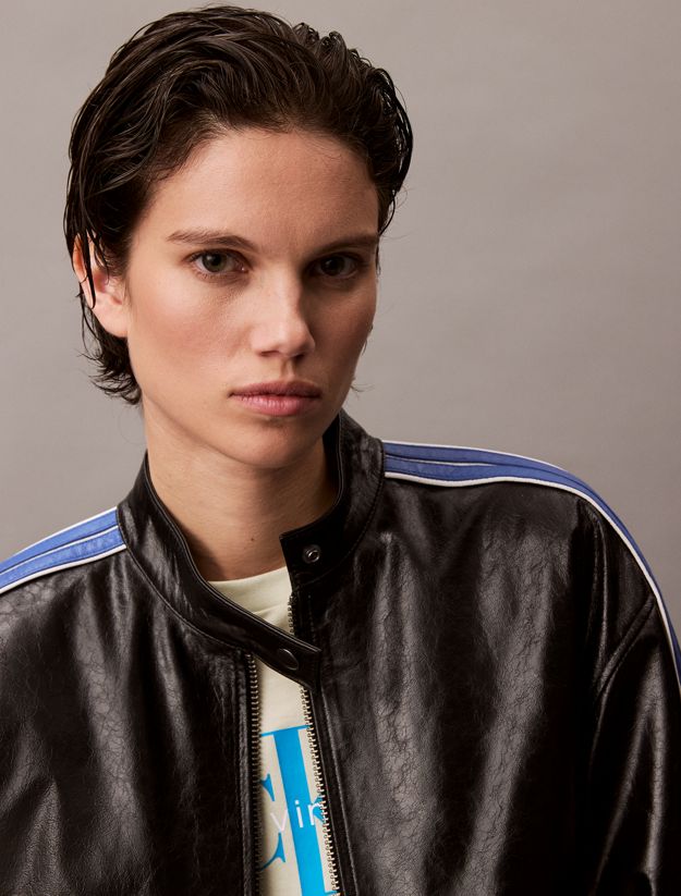 Relaxed Leather Zip Jacket