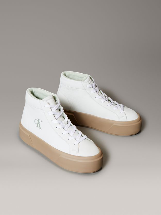 Leather Warm High-Top Platform Trainers