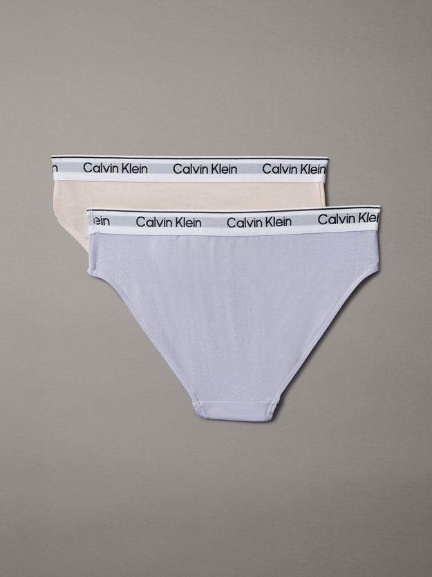 2 Pack Girls Bikini Briefs - Icon Cotton Stretch