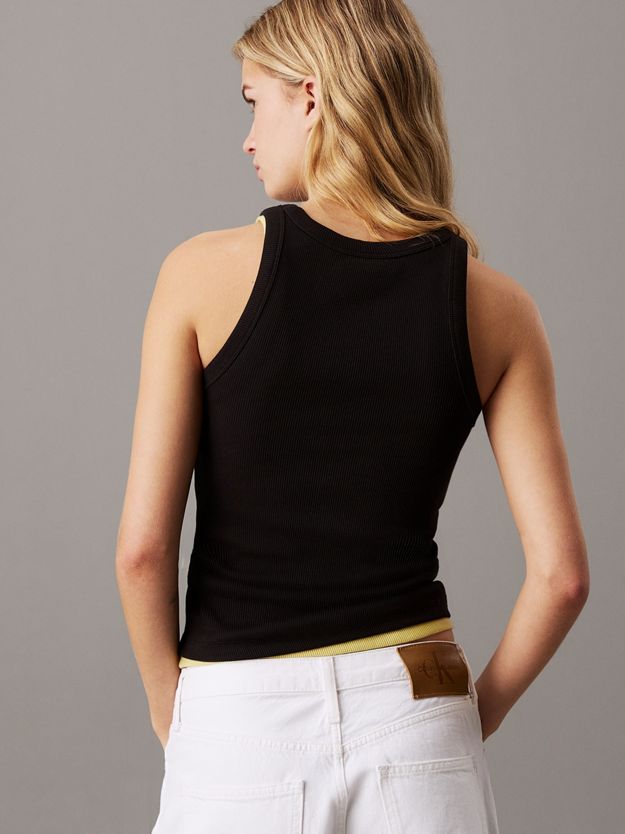 Ribbed Cotton Logo Tank Top