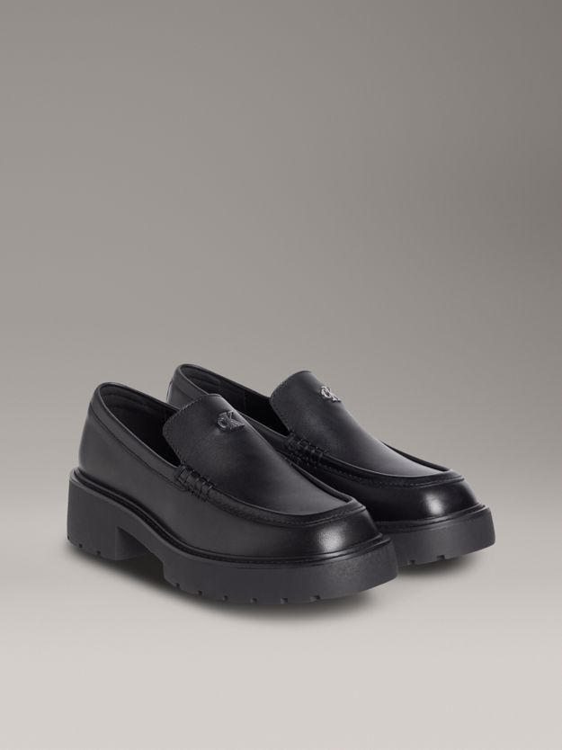 Leather Platform Loafers
