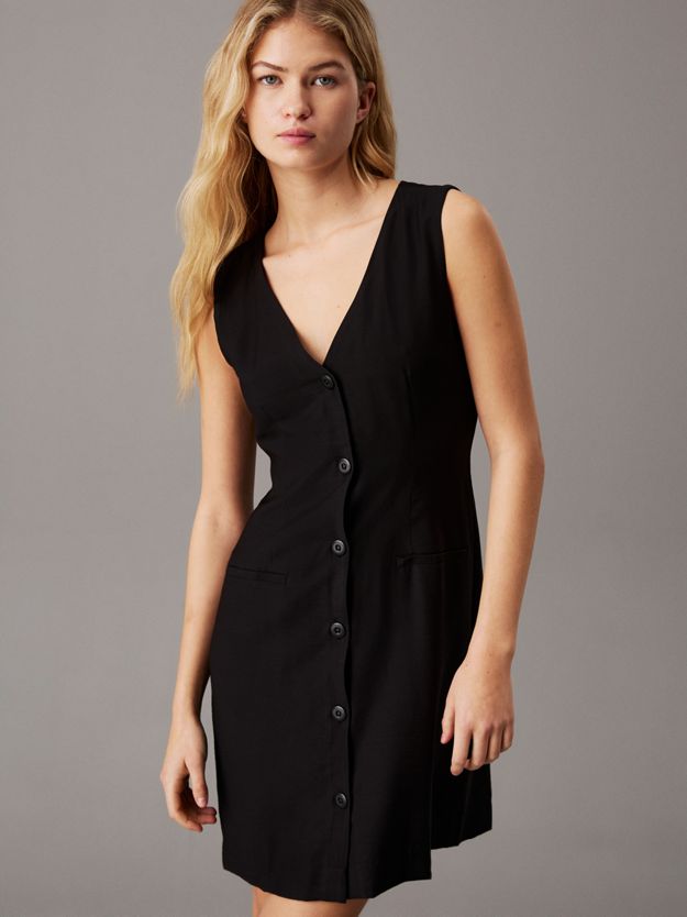 Soft Crepe Button-Through Dress