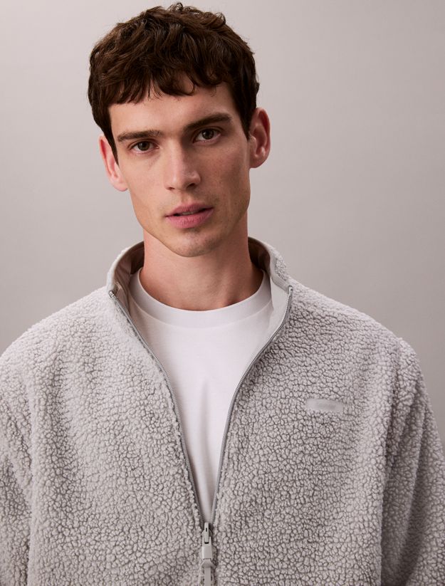 Reversible Sherpa Fleece Zip Up Jacket